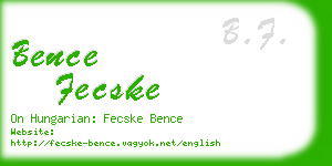 bence fecske business card